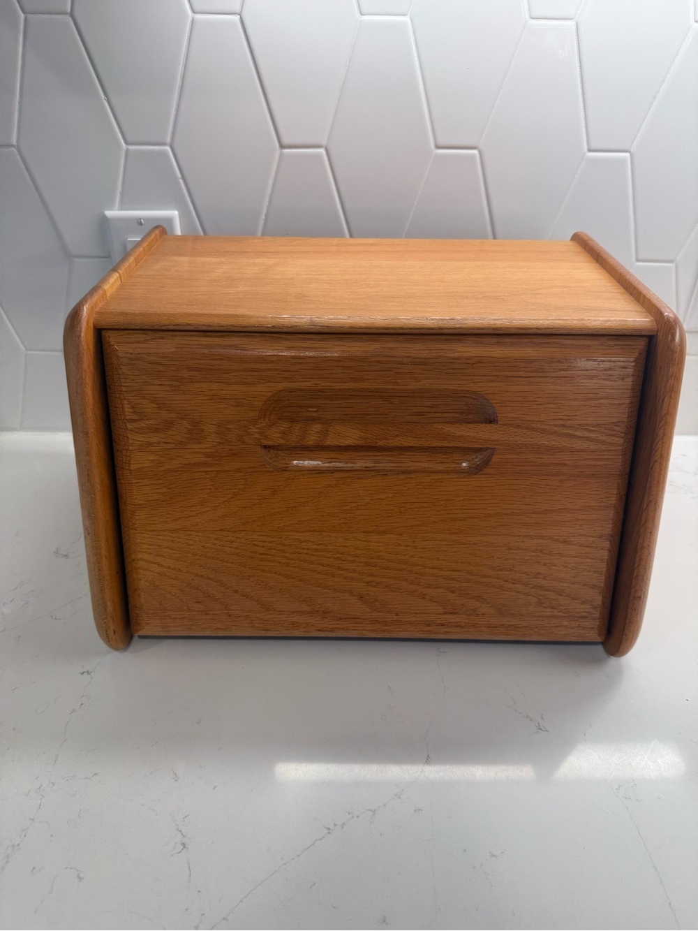 Vintage Solid Wood Bread Box